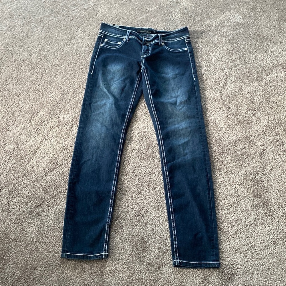 Vigoss The Legging Super Stretch Skinny Jeans Size 3 Dark Wash Contrast Stitch